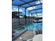 Inviting screened-in pool and spa with ample seating for outdoor relaxation at 8074 Santee Dr, Kissimmee, FL 34747
