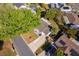 Aerial view of the property showcasing the home's location, landscaping, and driveway at 201 La Paz Dr, Kissimmee, FL 34743