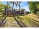 The large backyard features a screened in pool area at 4216 Gold Rush Ln, St Cloud, FL 34772