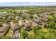 Expansive aerial view of a residential community with lush landscaping and a serene lake backdrop at 6137 Waterside Island Ln, Winter Garden, FL 34787