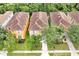 Aerial view of houses with red tile roofs surrounded by green trees at 8904 Candy Palm Rd, Kissimmee, FL 34747