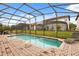 Large screened-in pool offers lots of space for swimming, lounging and entertaining at 16621 Caribbean Breeze Way, Clermont, FL 34714
