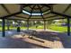 Community gazebo featuring picnic tables, offering a shady spot for relaxation and socializing at 5101 Staniard Dr, Kissimmee, FL 34746
