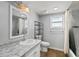 Bathroom featuring updated vanity and shower at 514 Massachusetts Ave, St Cloud, FL 34769