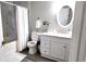 Bathroom featuring a tub, shower, white marble sink and cabinet, and modern fixtures at 5560 Metrowest Nw Blvd # 106, Orlando, FL 32811