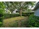 Private backyard featuring a fence and mature trees, creating a serene and secluded outdoor space at 8374 Bowden Way, Windermere, FL 34786
