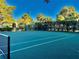 Well-maintained tennis court with green surface and white lines, surrounded by lush landscaping at 8907 Legacy Ct # 14 205, Kissimmee, FL 34747