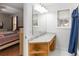 Bathroom with marble countertops and views to the bedroom at 1730 King Henry Dr, Kissimmee, FL 34744