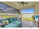 Covered patio featuring a large sectional couch at 1872 Summer Serenity Dr, Kissimmee, FL 34744