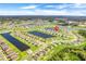 A beautiful aerial view of a residential community with ponds and green spaces surrounding the homes at 18863 Rawson St, Orlando, FL 32827