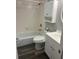 Bathroom showcasing updated vanity, medicine cabinet and shower at 220 E Desoto St # C, Clermont, FL 34711