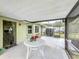 A covered patio with outdoor table, offers great backyard views for relaxing at 340 Vail Dr, Winter Haven, FL 33884