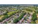 Aerial view of a neighborhood with manicured green landscapes, ponds, and golf course at 5137 Links Ln, Leesburg, FL 34748