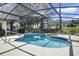 Backyard featuring a screened pool with a separate spa and patio at 5137 Links Ln, Leesburg, FL 34748