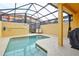 Inviting swimming pool enclosed in a screened lanai, offering a private outdoor oasis at 8971 Candy Palm Rd, Kissimmee, FL 34747