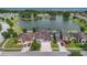 Aerial view of the property showing proximity to a scenic lake, offering peaceful waterfront living at 2784 Corbel Loop, Kissimmee, FL 34746