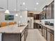 Modern kitchen featuring granite countertops, stainless steel appliances, and island breakfast bar at 2408 Dubai St, Kissimmee, FL 34747