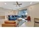 Comfortable living room featuring stylish furniture and sliding glass doors to a patio at 2408 Dubai St, Kissimmee, FL 34747