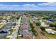 Wide aerial shot of the neighborhood, highlighting the orderly layout of homes and community spaces at 615 Copeland Dr, Haines City, FL 33844