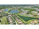 Wide aerial showcasing community with golf course, water features, and well-spaced homes at 1948 Molise Dr, Kissimmee, FL 34759
