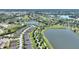 An aerial view of a community with lakes, lush landscaping, and scenic views at 1948 Molise Dr, Kissimmee, FL 34759