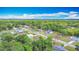Residential aerial view with manicured lawns and tree-lined streets against a clear blue sky at 4765 Lake Shore Dr, St Cloud, FL 34772