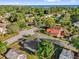 Aerial view of a cozy neighborhood with mature trees, featuring homes with well-maintained lawns at 503 New York Ave, St Cloud, FL 34769