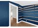 Stylish shelving installed in the room with blue walls provides practical storage solutions at 503 New York Ave, St Cloud, FL 34769