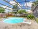View of the backyard pool with a screened in enclosure at 5123 Lighthouse Rd, Orlando, FL 32808