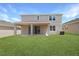 Expansive backyard featuring a covered patio, lush green lawn, and a serene outdoor space at 1650 Sugarbelle Cir, Mascotte, FL 34753