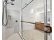 Modern bathroom with glass-enclosed shower and double shower head at 204 Bella Cortina Dr, Poinciana, FL 34759