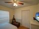 A neutral bedroom with a ceiling fan and natural light at 629 N 7Th St, Lake Wales, FL 33853