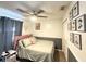 Cozy bedroom featuring a ceiling fan, closet, and neutral color palette at 6922 Doehring Dr, Lakeland, FL 33810