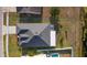 Aerial view of the home showcasing the roof, patio and property lines at 3633 Bristol Cove Ln, St Cloud, FL 34772