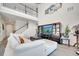 Spacious living room with view of second story and modern decor with high ceilings at 2348 Pearl Cider St, Orlando, FL 32824