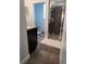 Bathroom featuring a glass shower enclosure and tile flooring at 2522 Nouveau Way, Kissimmee, FL 34741