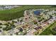 An aerial perspective highlights a centrally-located home within a verdant neighborhood at 3111 Turnberry Blvd, Kissimmee, FL 34744