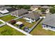Aerial view of a well-maintained yard with a patio, hot tub, shed, and gazebo at 3111 Turnberry Blvd, Kissimmee, FL 34744