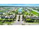 Aerial view showcasing the neighborhood layout, community amenities, and beautiful water views at 5019 Down Ct, St Cloud, FL 34772