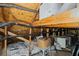 Spacious attic showcasing insulation and framework, providing ample storage or potential expansion opportunities at 6200 Alligator Lake E Shr, St Cloud, FL 34771
