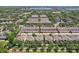 Scenic aerial view of a community with a variety of residences nestled amongst green trees and a serene pond at 6632 Pasturelands Pl, Winter Garden, FL 34787