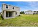 The backyard features a covered patio with a green grass lawn at 816 Lake Dell Rd, Dundee, FL 33838