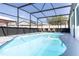 Enjoy the backyard with this sparkling screened-in pool perfect for entertaining at 121 Lochness Ln, Kissimmee, FL 34743