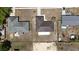 Bird's eye view of a modest property with a fenced yard, highlighting its location within the community at 15106 Sw 38Th Cir, Ocala, FL 34473