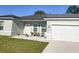 Inviting single-story home with a well-manicured lawn, a two-car garage, and beautiful curb appeal at 15954 Sw 55Th Avenue Rd, Ocala, FL 34473