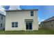 Exterior back of home featuring a sliding door to backyard and views of the green lawn at 167 Eagleview Loop, Davenport, FL 33837