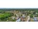Wide aerial shot showcasing the neighborhood with a sports field and lush green surroundings at 18806 Monroe Ave, Orlando, FL 32820