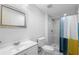 Renovated bathroom with a shower and a modern vanity at 18806 Monroe Ave, Orlando, FL 32820