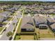 An aerial view shows the property in a well-maintained residential neighborhood with manicured lawns and palm tree lined streets at 19283 Allium Pl, Orlando, FL 32827