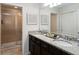 Elegant bathroom with granite countertops, double sinks, and a modern glass shower at 1995 Majorca Dr, Kissimmee, FL 34747